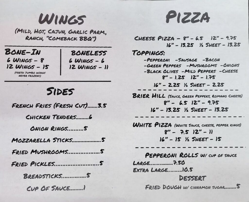 Lordstown Comeback Menu